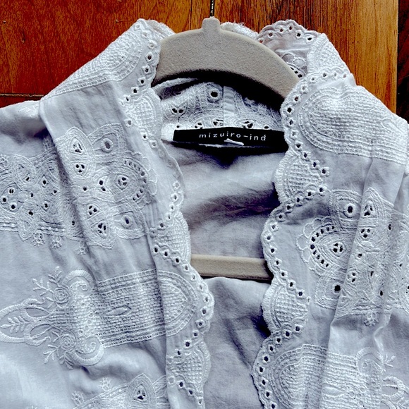 Mizuiro-ind Japanese Boutique Designer Eyelet Wrap Dress - Picture 6 of 9